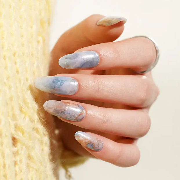 Louvia Gel Nagelstickers – Blue Marble Shine