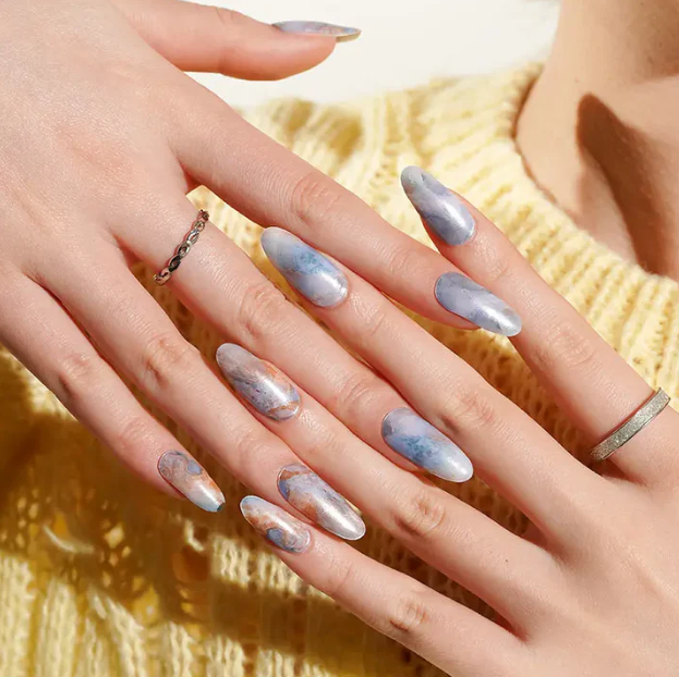 Louvia Gel Nagelstickers – Blue Marble Shine